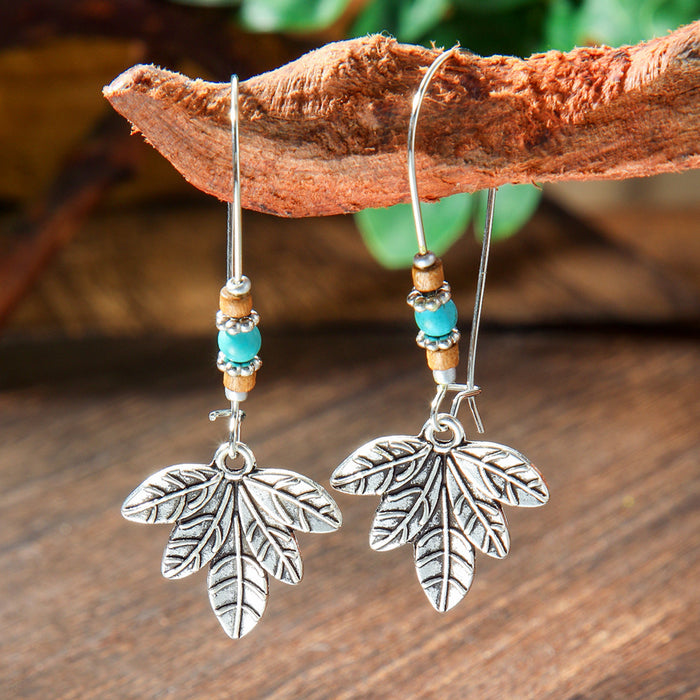 Wholesale 2pcs geometric metal turquoise bohemian earrings