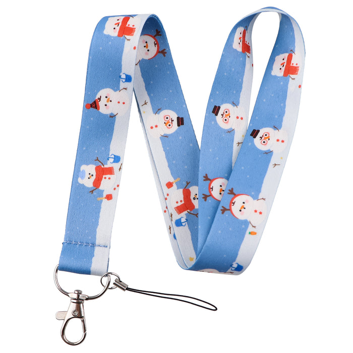 Wholesale 3 pcs  Double-sided printed polyester long rope webbing hard case protective case keychain