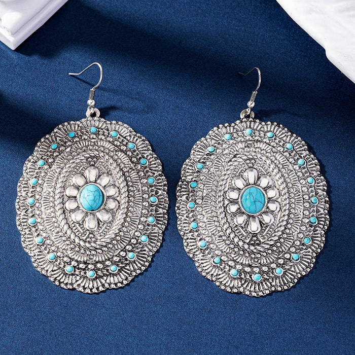Wholesale Retro Western style turquoise decorative earrings