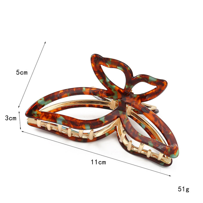 Wholesale Large Bow Hollow Elegant Acetic Acid Hair Clips