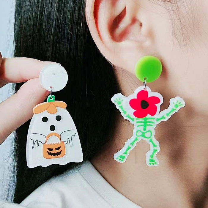 Wholesale  Earrings Earrings Fashion Personalized Acrylic Pumpkin Skull Flower Ghost Earrings Ear Jewelry