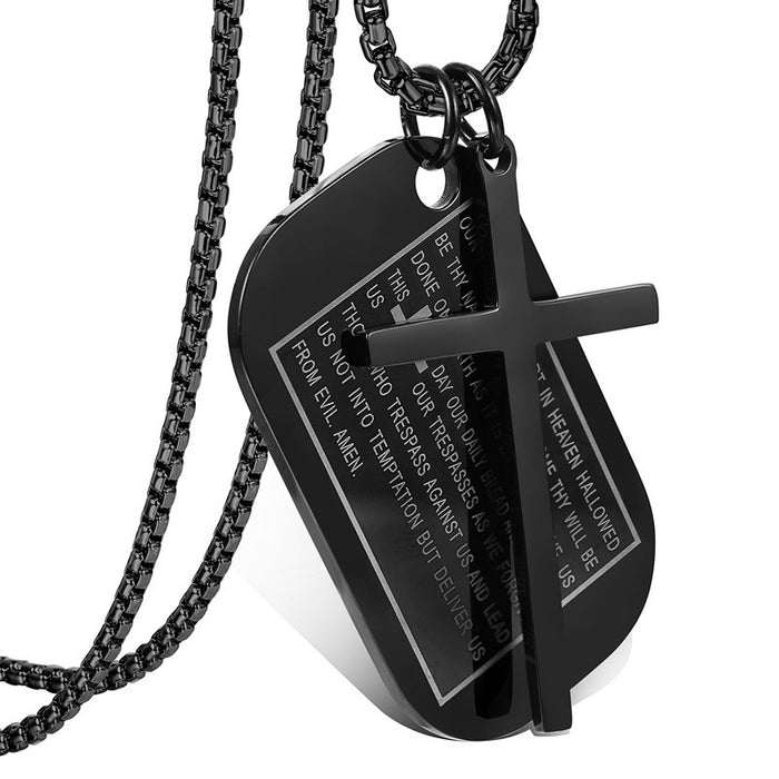 Wholesale Fashionable and classic stainless steel cross pendant, versatile military brand necklace