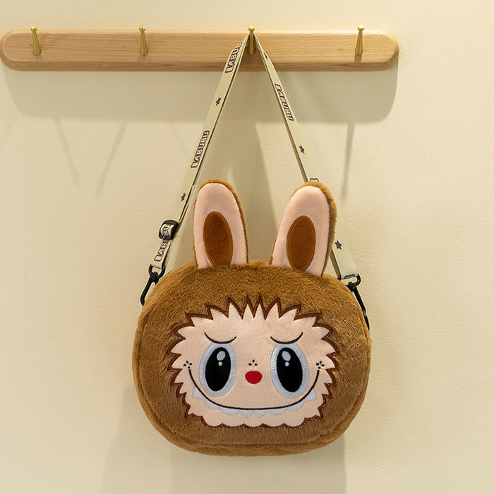 Wholesale Children' s plush bag new cartoon messenger bag large capacity pull cloth doll bag plush toy mobile phone bag