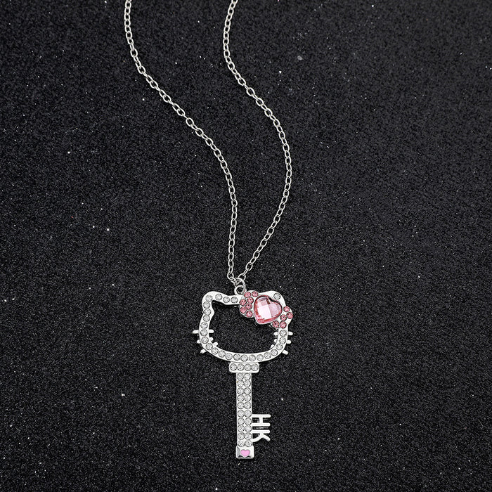 Wholesale Cat-shaped key design pendant fashionable and elegant necklace