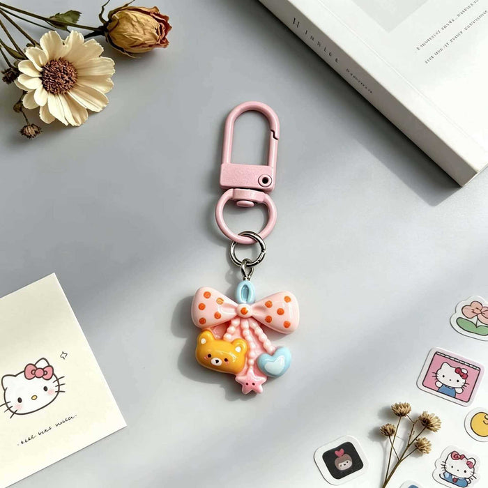 Wholesale Cute Bow Bear Resin Bag Charm Sweet Pendant DIY Gift For Couple And