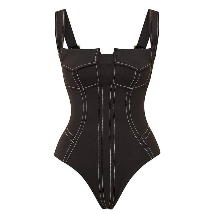 Wholesale New printed one-piece swimsuit with skirt, retro swimsuit two-piece set