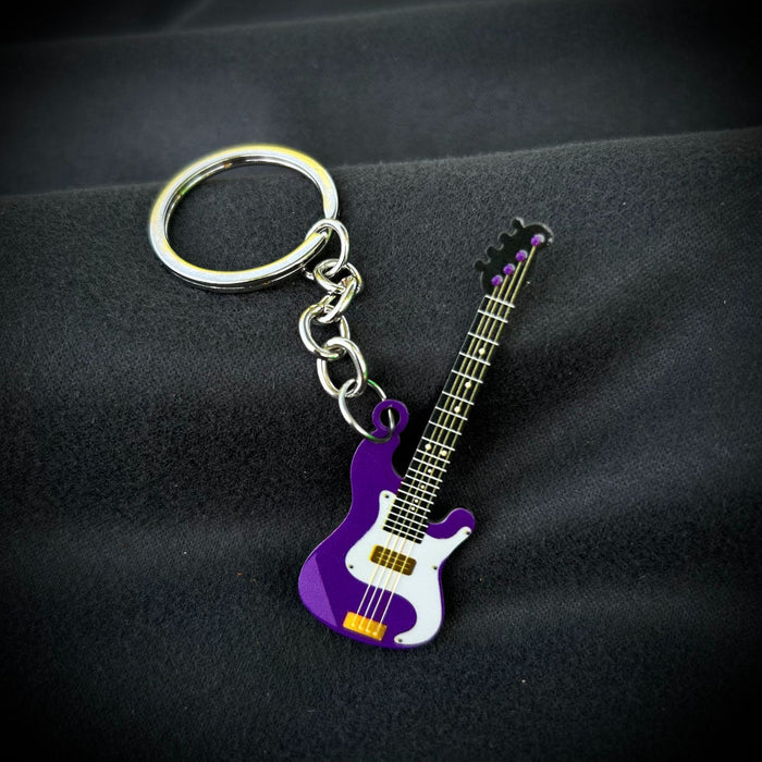 Wholesale Stainless Steel Color Printed Embossed Guitar Keychain JDC-KC-DianHe001