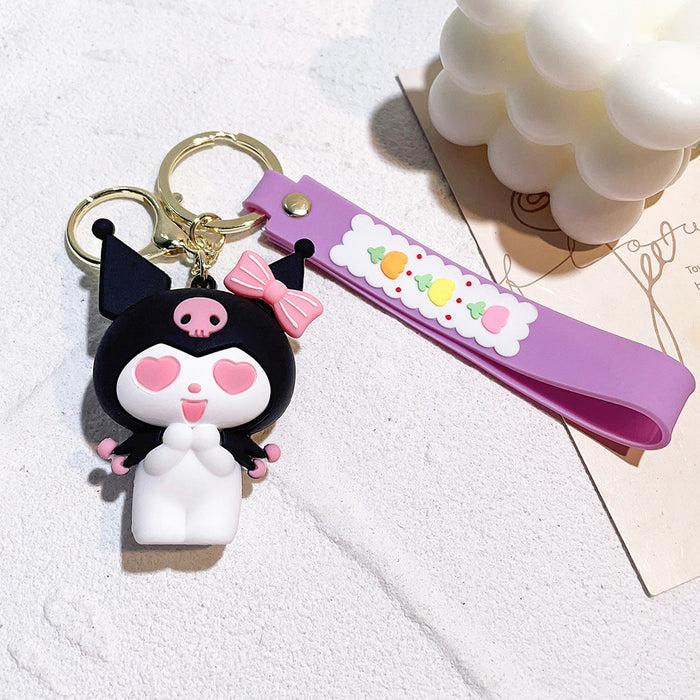 Wholesale Cartoon Silicone Keychain Hanging Accessories Car Bag Key Chain Pendant