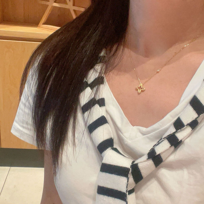 Wholesale S925 Sterling Silver Brushed Four-Leaf Clover Necklace Vintage Clavicle Chain Jewelry