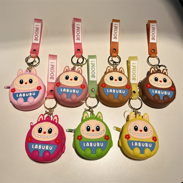 Wholesale Cute cartoon character coin purse silicone keychains
