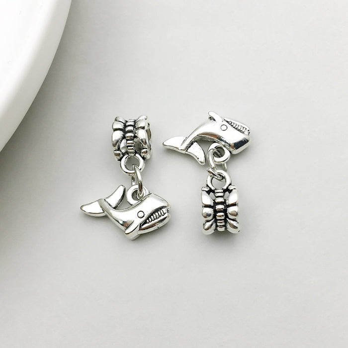 Wholesale Zinc alloy simulated maple leaf high-heeled shoe series large hole bead DIY beads pendant