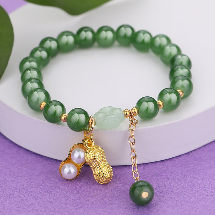 Wholesale Ethnic style aventurine bracelet peace buckle glass bracelet