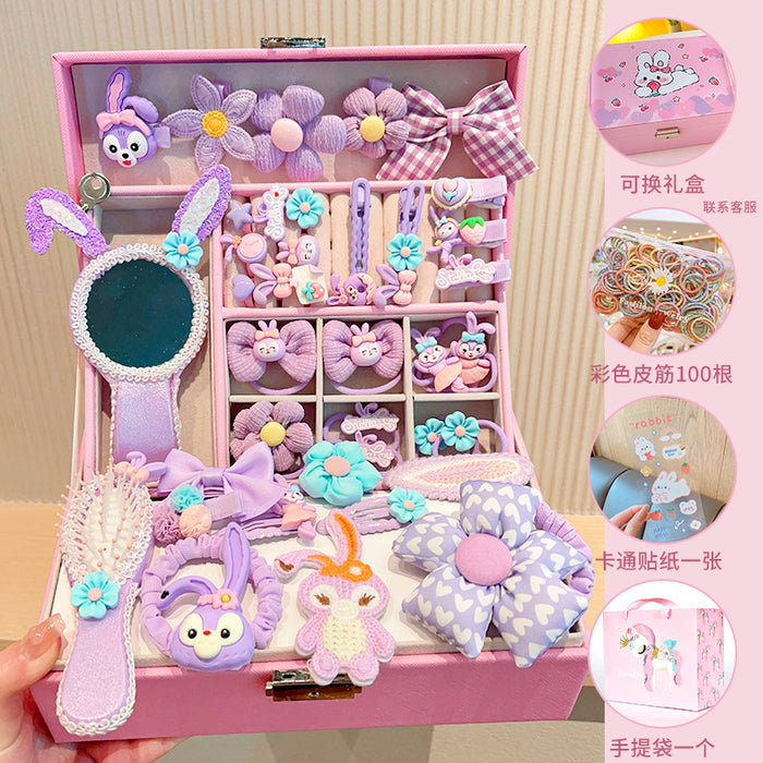 Wholesale Children' s New Headwear Girl Birthday Gift Jewelry Box Princess Girl Hair Accessories Set Gift Box Baby Hair Clip