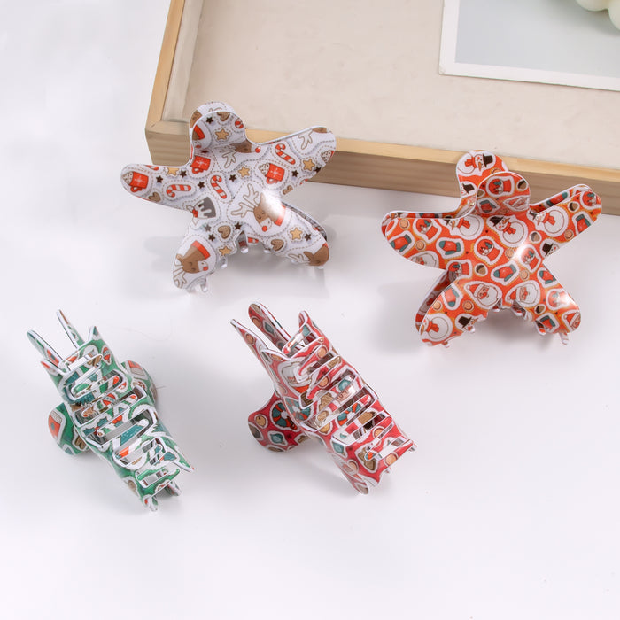 Wholesale Starfish hairpin  gripper Christmas crutch elk snowman shark clip