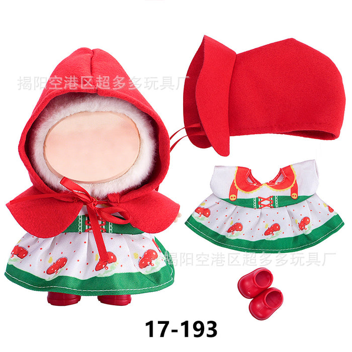 Wholesale ( Clothes only)  Baby clothes 17cm plush Christmas dress