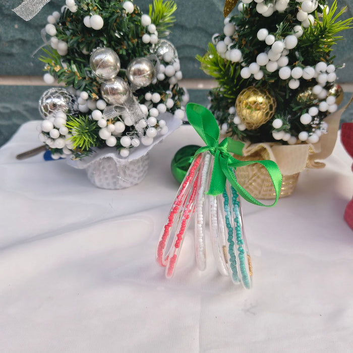 Wholesale 6-layer ribbon silicone tube Christmas bracelet