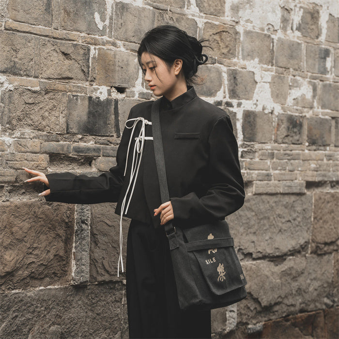 Wholesale Crossbody bag, new high-end backpack, large capacity canvas mailman bag, couple's casual shoulder bag, women's shoulder bag