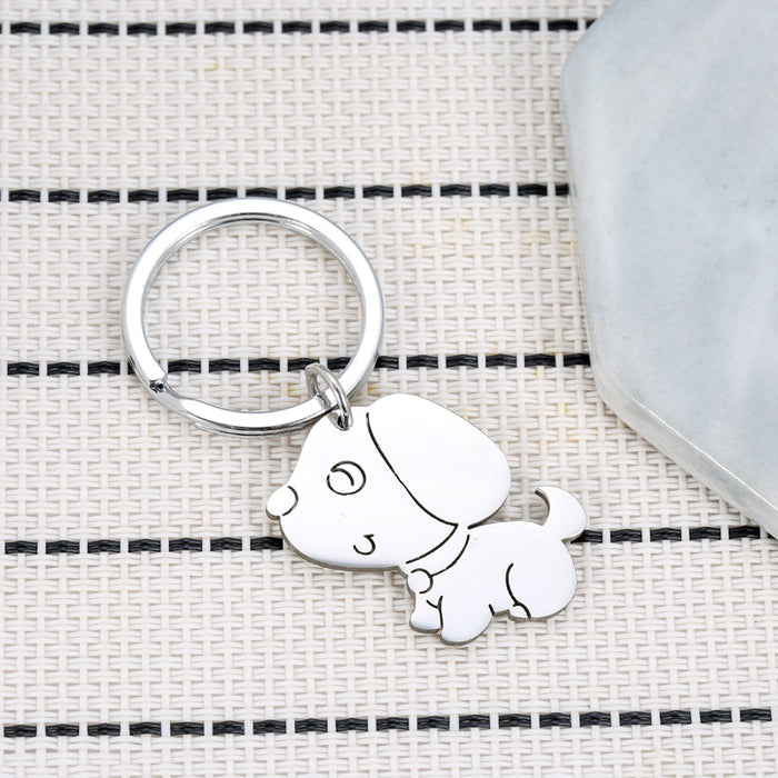 Wholesale Cartoon Puppy Stainless Steel Keychain JDC-KC-JinZ007