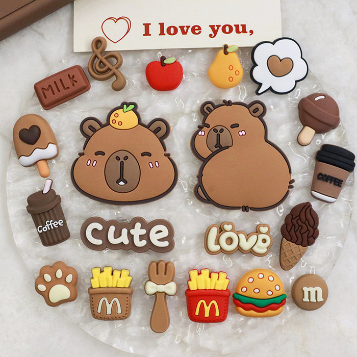 Wholesale 10pcs Cartoon Card Capybara Mobile Phone Case Water Cup Shoes iPad Shell Accessories Decoration Patch