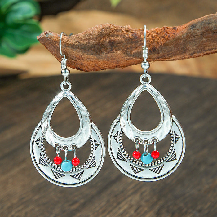 Wholesale 2pcs Bohemian Turquoise Retro Distinctive Earrings