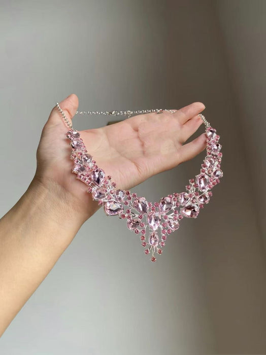 Wholesale Fashion Alloy Flower Long Chain Necklace Trendy Jewelry Accessory Gift