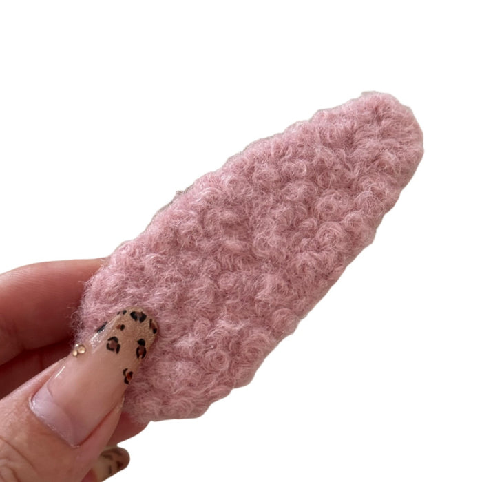 Wholesale Plush Hair Clips with Colorful Lamb Wool on the Side