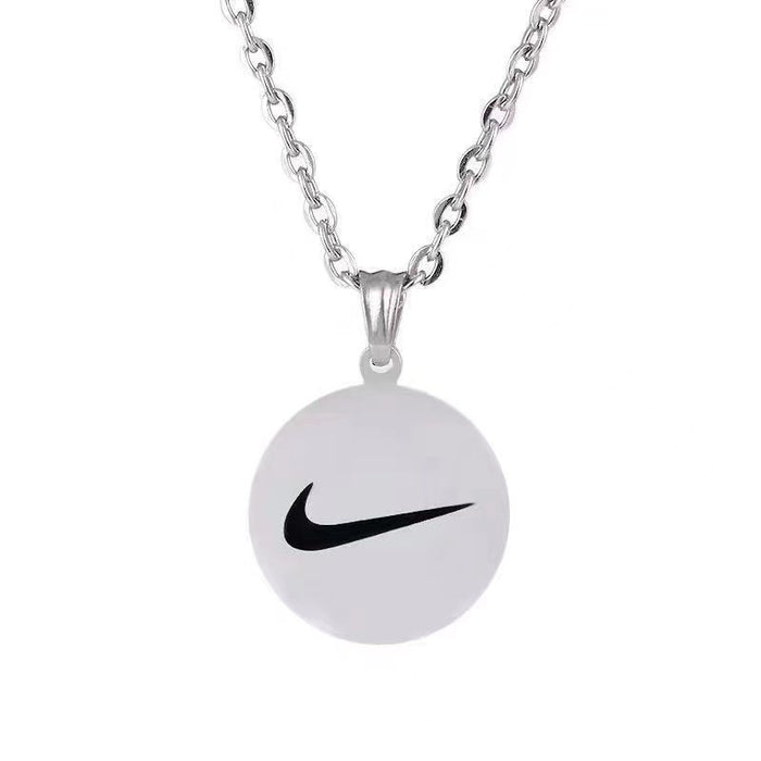 Wholesale Necklace Street Trendy Cool Simple Personalized Round Pendant Necklace