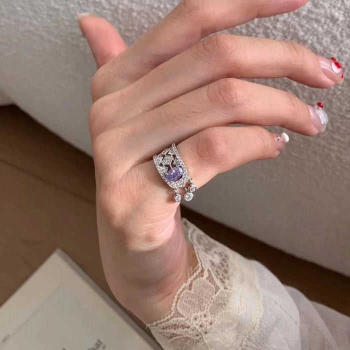 Wholesale Tail ring with high-end and niche design, light luxury temperament, and an open mouth ring