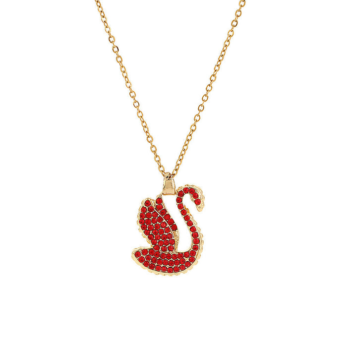 Wholesale Diamond-encrusted swan necklaces come in a variety of colors