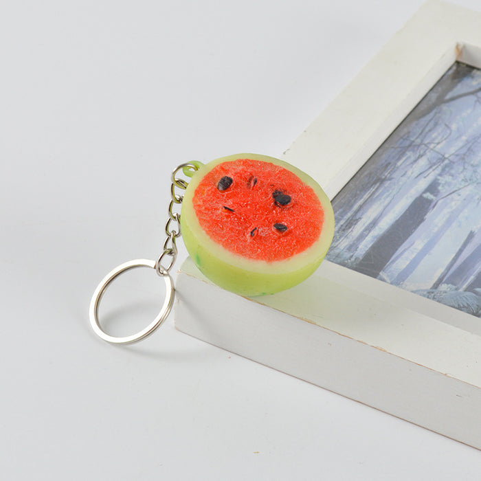Wholesale PVC Fruit Keychain Bag Charm Simulated Dragon Fruit Decorative Accessory Trendy Gift