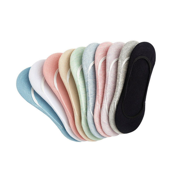 Wholesale Shallow mouth silicone anti slip invisible socks casual shallow mouth cotton bottom women's socks