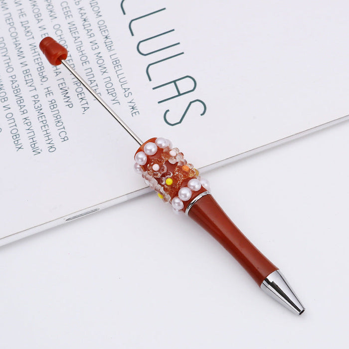 Wholesale Beadable Pens DIY Patch Pearl Flower Beadable Pen JDC-PN-ShuY007