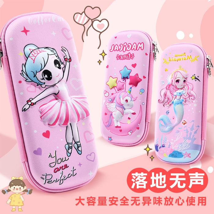 Wholesale New 3D Stereo Stationery Box for Primary School Students Cartoon Eva Pencil Case