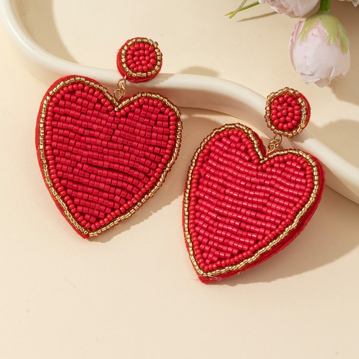 Wholesale  Rice Beads Earrings Women's  All-match  Earrings Valentine's Day Earrings