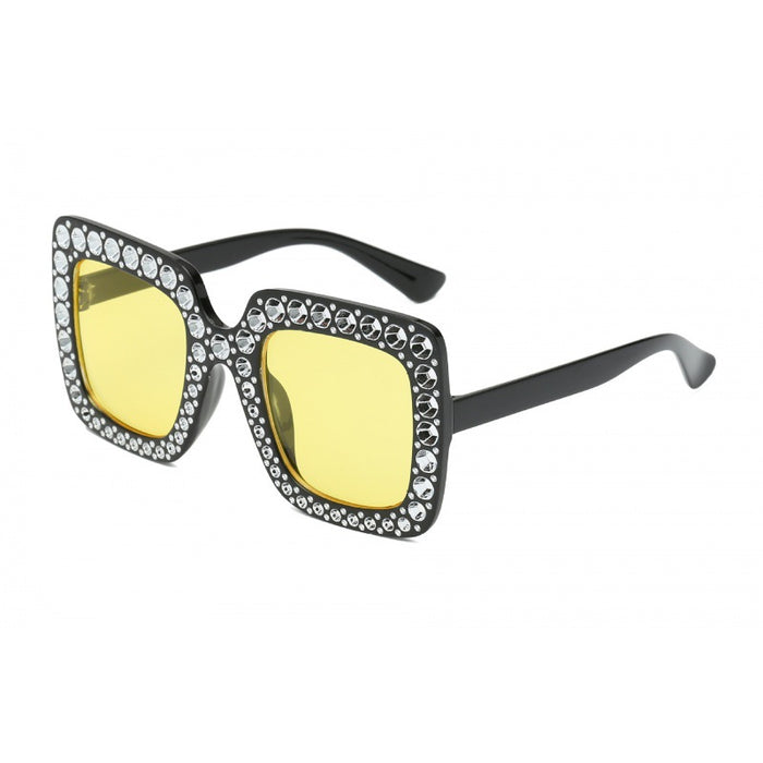 Wholesale Sunglasses Diamond Plated Large Frame Glasses Square Sunglasses Street Photography Trendy Glasses Personality