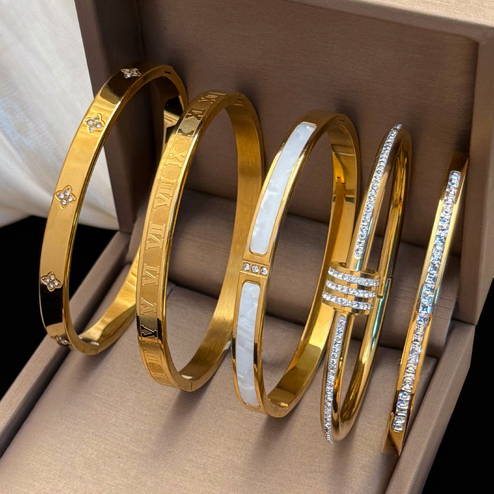 Wholesale Titanium Steel Starry Sky Zircon Bracelet Women S Everyday Wear Chic Fashion Jewelry Gift