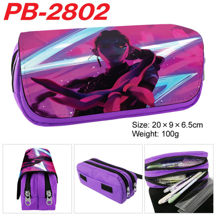 Wholesale Kpop pu full color cartoon student pencil case stationery box