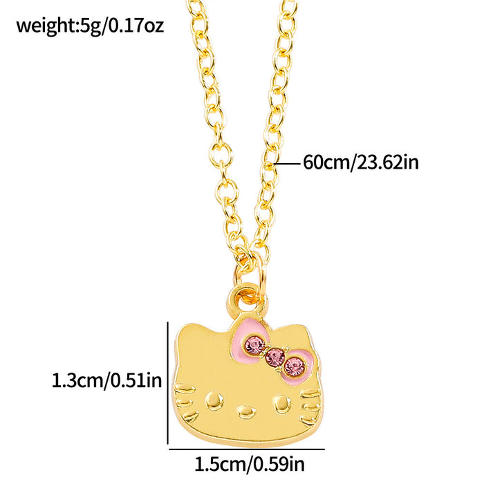 Wholesale Kt Cat Necklace Female Sweet Cute Student Girlfriend Hello Kitty Clavicle Chain Pendant for Girlfriend Gift JDC-NE-BS003