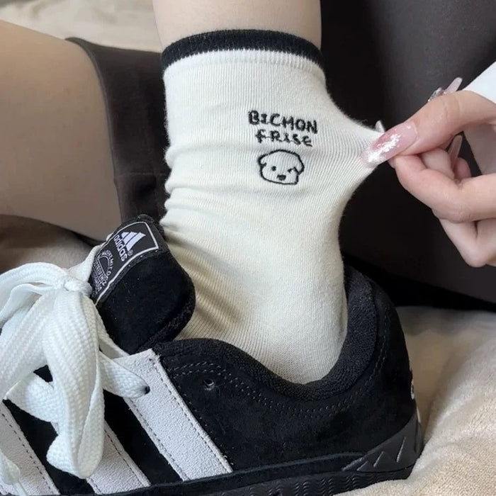 Wholesale Striped embroidery, tube socks, pile socks, pure cotton socks, casual