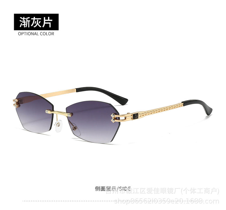 Wholesale New Sunglasses Classic Frameless Cut Edge Sunglasses Metal Sunglasses