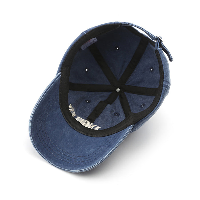 Wholesale Washed Cotton Soft Top Embroidered Men's and Women's Baseball Caps Outdoor American Denim Vintage Hats