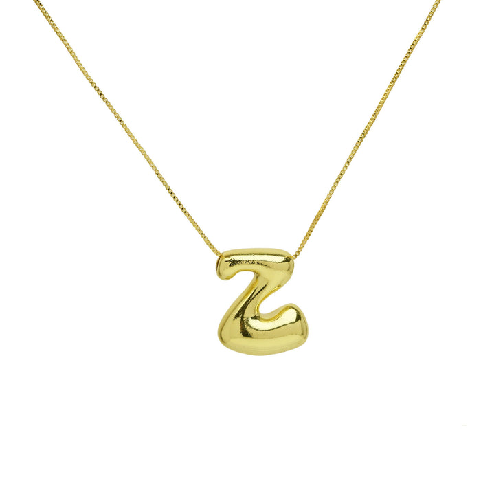 Wholesale 18k Brass Glossy Balloon 26 English Letters Necklace JDC-NE-BaiYi002