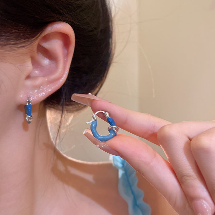 Wholesale U-shaped temperament ear buckle, niche design, versatile, unique and personalized knot earrings