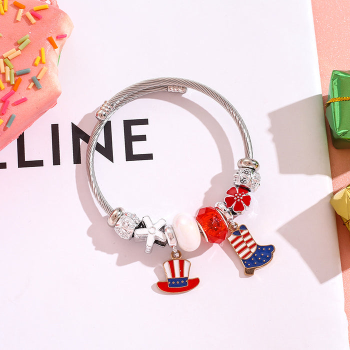 Wholesale Bracelet, bracelet, heart-shaped balloon pendant, stainless steel bead bracelet