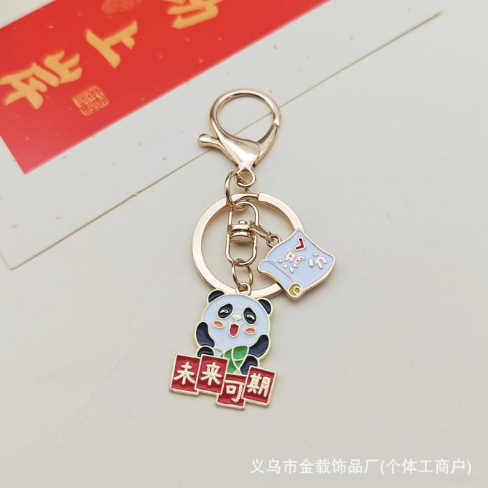 Wholesale Cute Panda Creative Font Keychain Student Backpack Hanging Decoration Small Gift