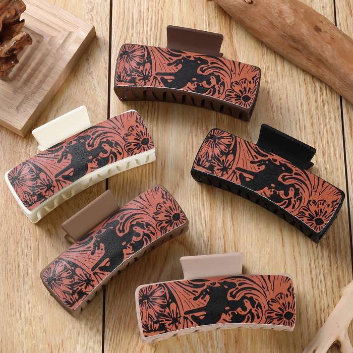 Wholesale multi-color red and black vortex flower square Hair Clips