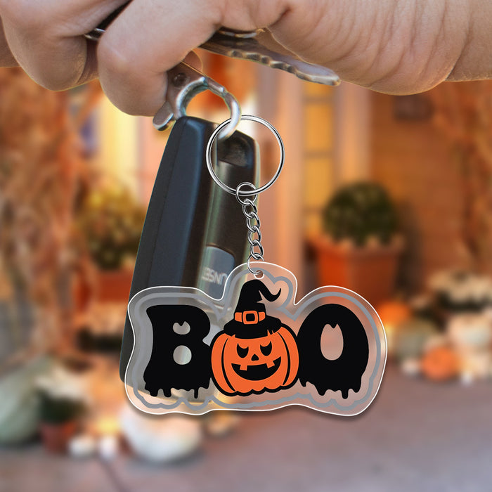 Wholesale Acrylic Pumpkin Halloween Keychain JDC-KC-LvQ002