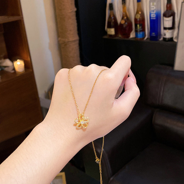 Wholesale Titanium Steel Micro Inlaid Zircon Clavicle Chain