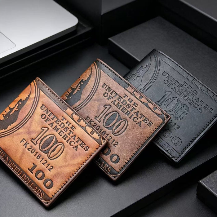Wholesale Retro Men' s Bifold Wallet - Faux Leather Letter Pattern Multiple Card Slots - Fashion Accessory MOQ≥2