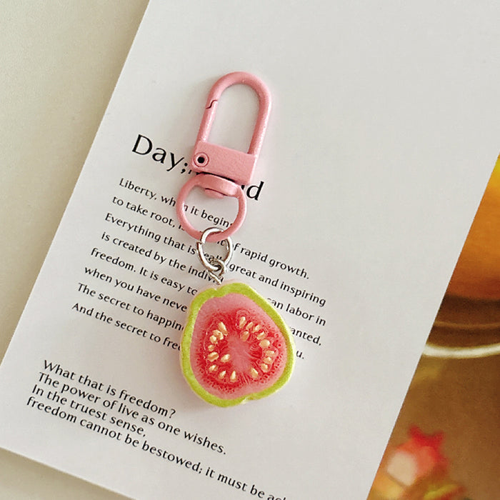 Wholesale Fresh Watermelon Slice Keychain Bag Charm Resin Pendant Chic Decorative Accessory For Bags Keys And Gift Giving